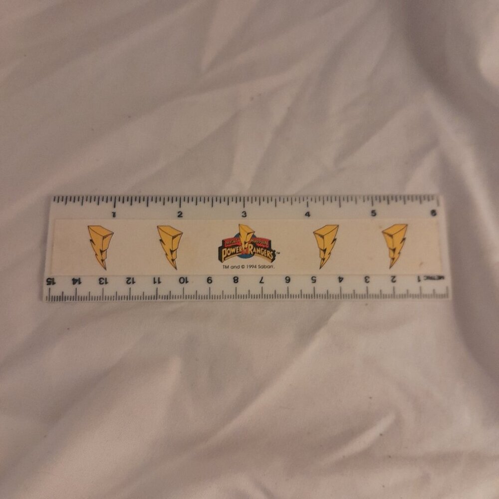 Vintage Y2K 1990's 1994 Power Rangers Saban Might Morphin 6in / 15cm Ruler